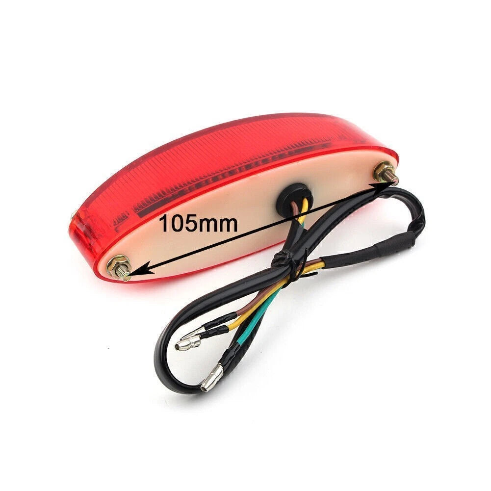 Red Motorcycle Quad ATV Running Stop Brake License Plate Tail Lights