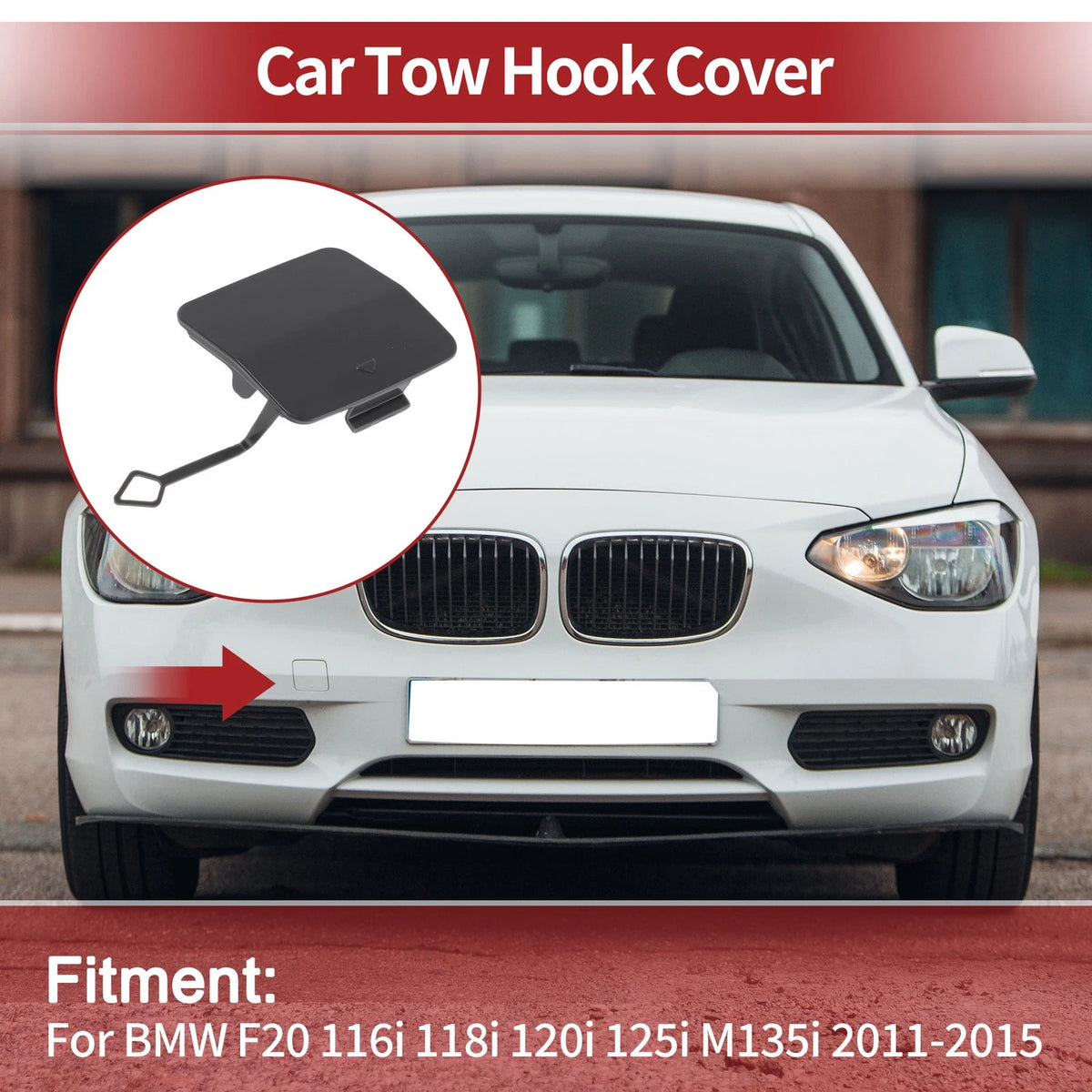 Front Tow Hook Cover Cap Replacement for BMW F20 1 Series (2012–2019)