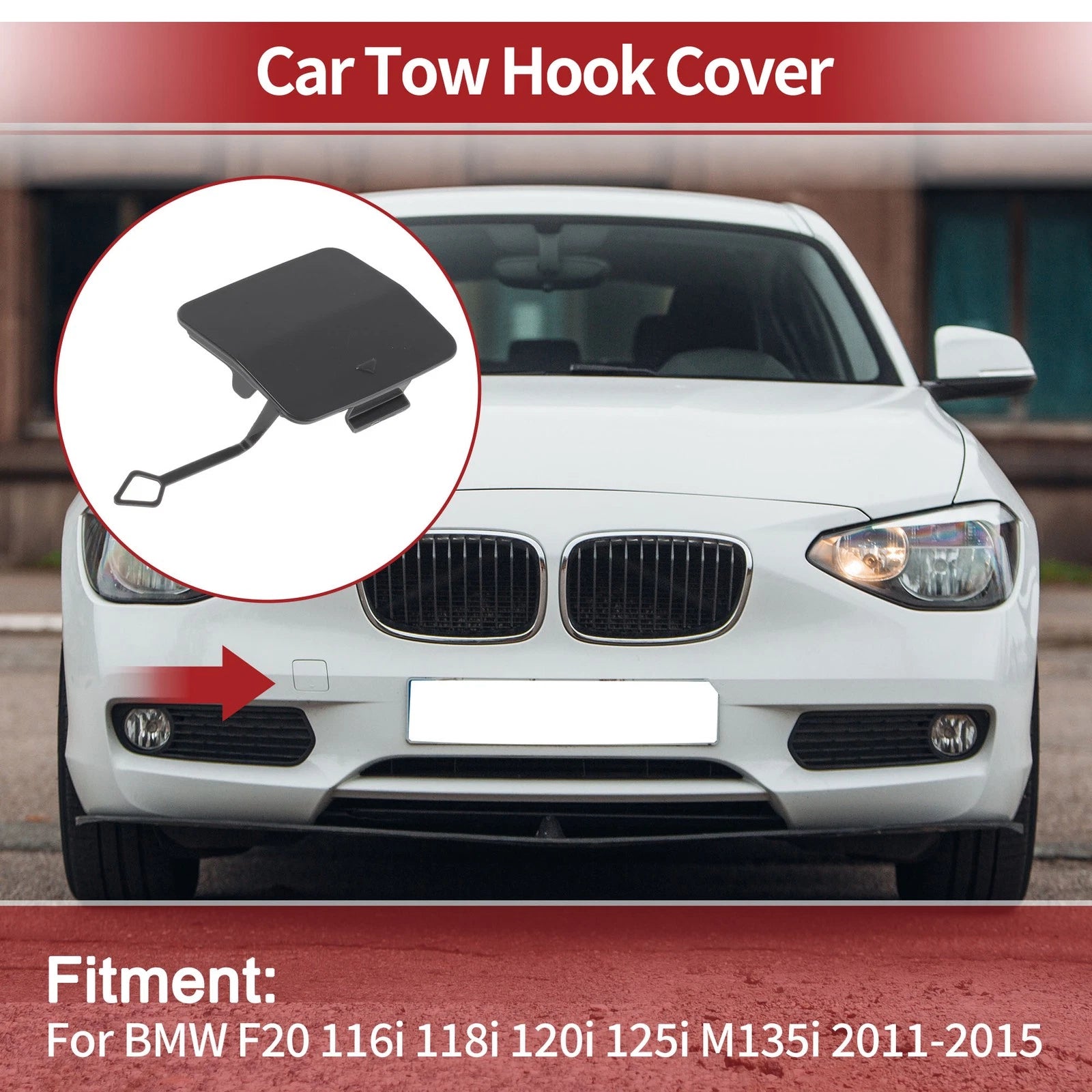 Front Tow Hook Cover Cap Replacement for BMW F20 1 Series (2012–2019)