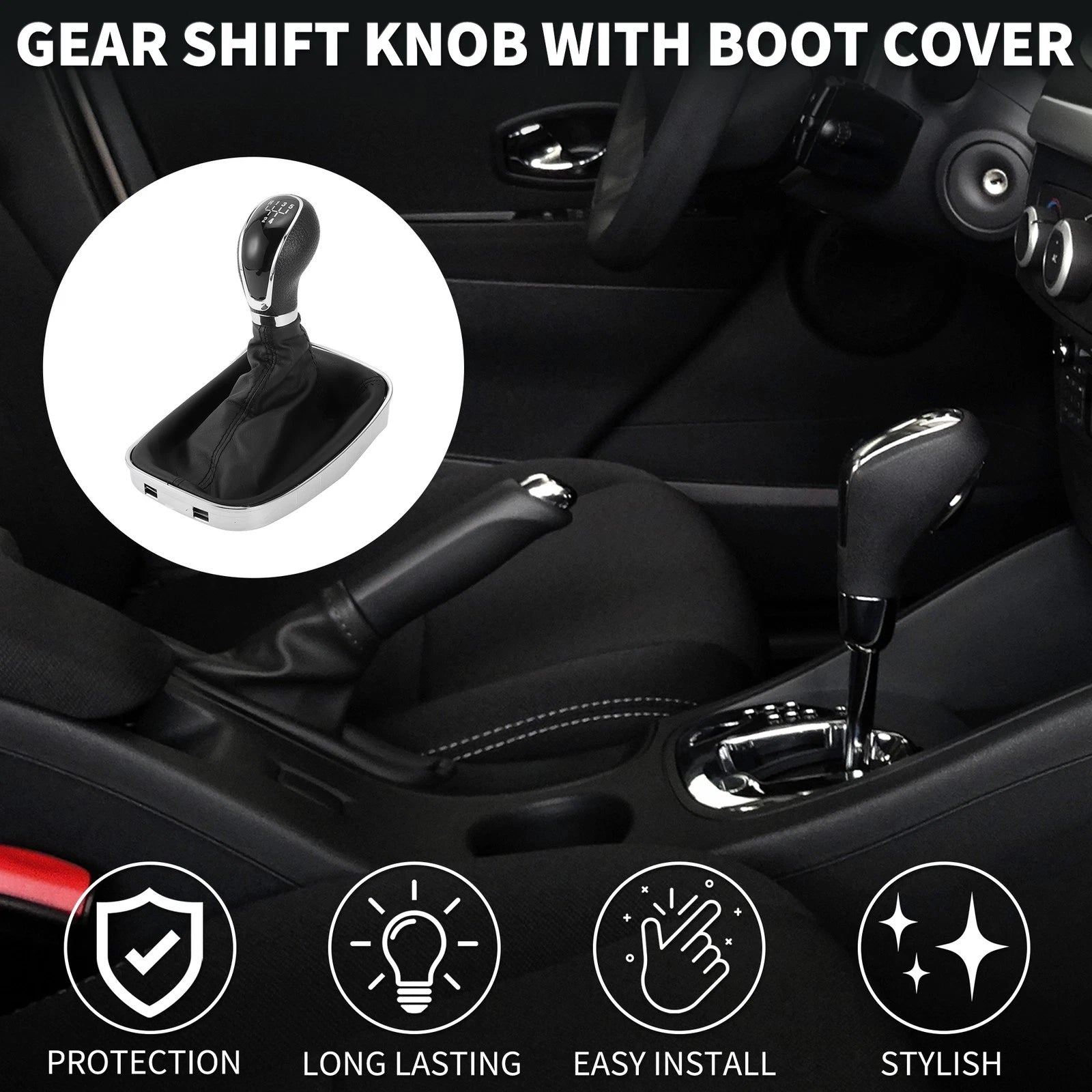 5 Speed Manual Gear Shift Knob with Cover for Opel Insignia (2008–2017)