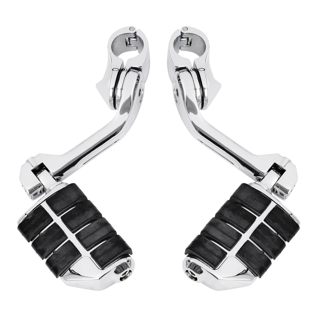 Chrome Highway Foot Pegs for Harley (1 1/4" Engine Guard Mounts)