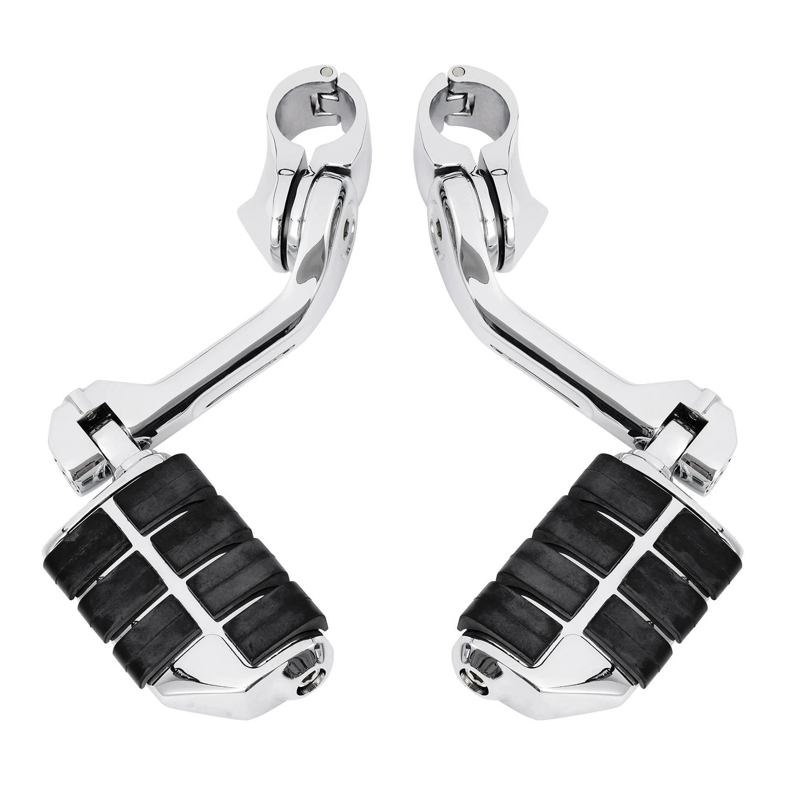 Chrome Highway Foot Pegs for Harley (1 1/4" Engine Guard Mounts)