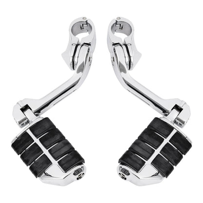 Chrome Highway Foot Pegs for Harley (1 1/4" Engine Guard Mounts)