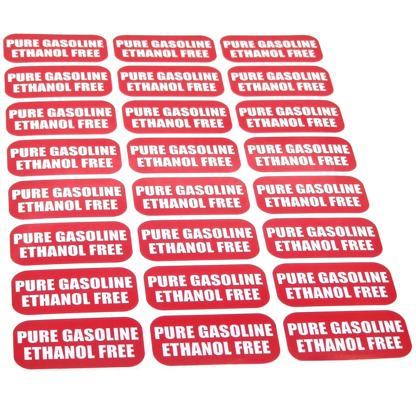 Ethanol Free Sticker Labels for Outdoor Power Equipment & Boats (24X)