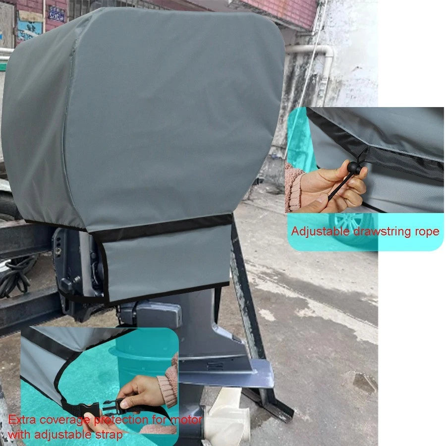 Waterproof 420D Polyester Outboard Motor Cover for Multiple Sizes