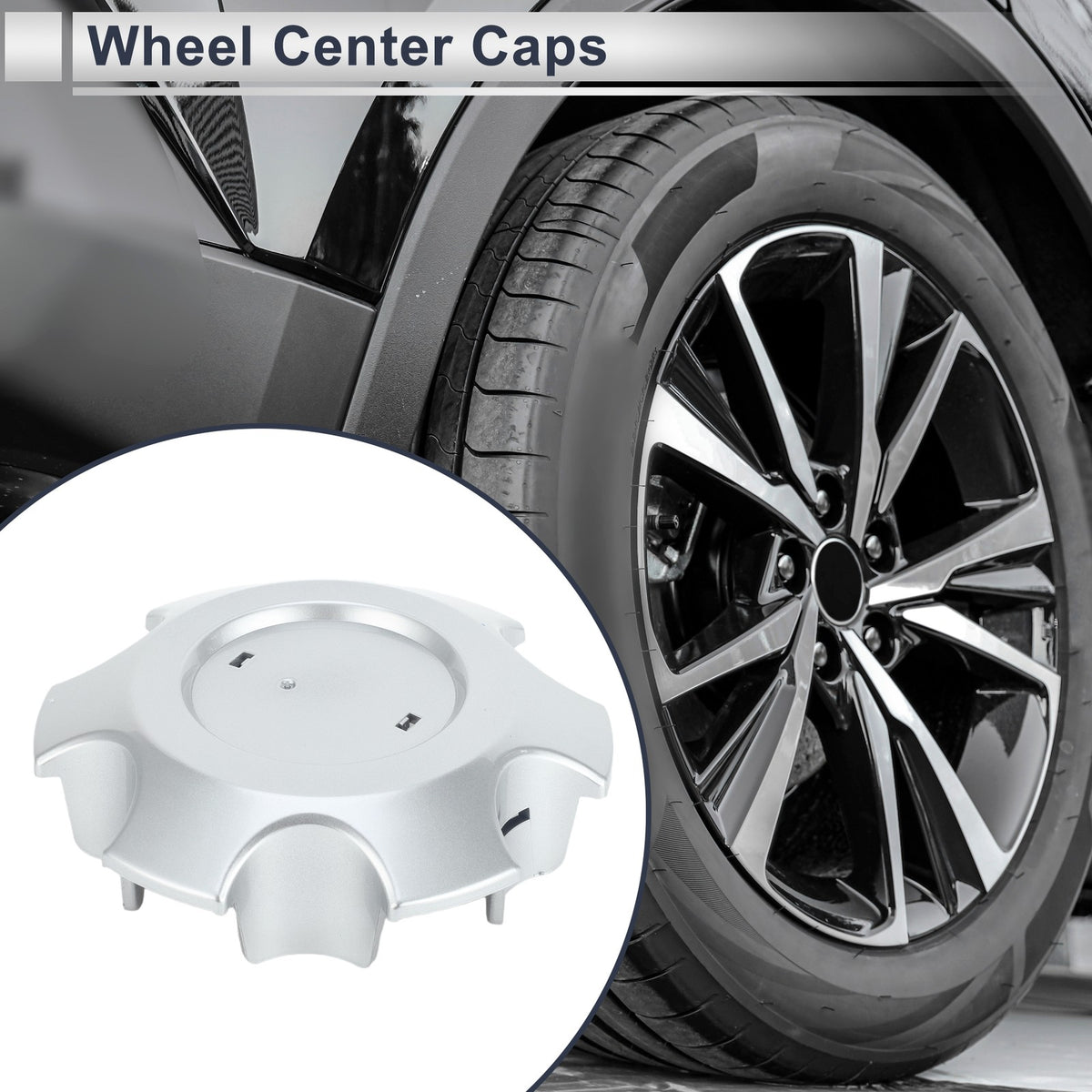 Wheel Center Cap Replacement for Toyota Hilux (2011–2015) Silver Plastic
