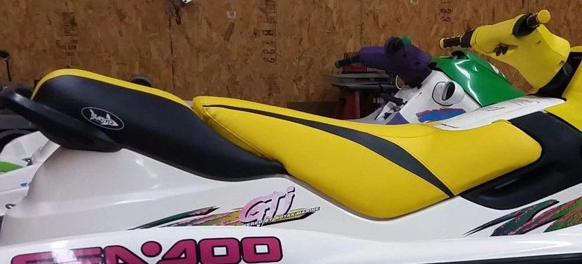 Seat Cover for Seadoo GTX (1996–1999) GTI (1997–2000) - Custom Cut Yellow Black