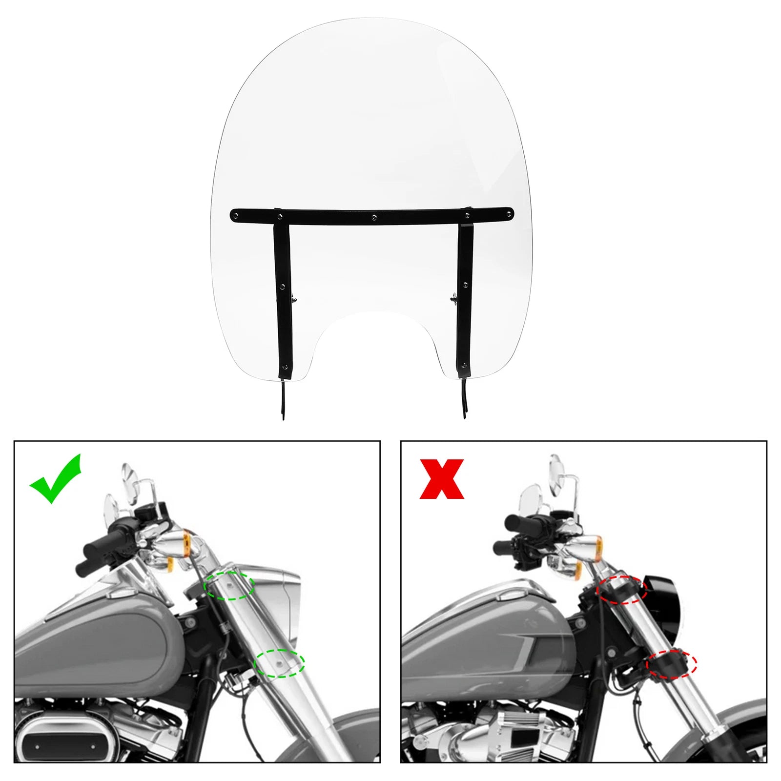 Clear Windshield for Harley FLS FLSS FLST FLSTC FLSTF (2000–2017)