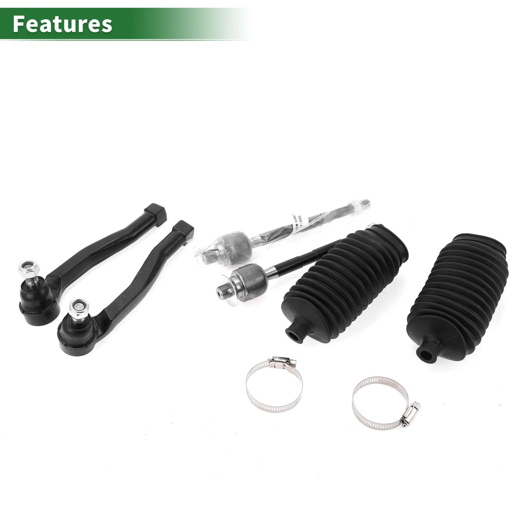 6 Pcs Front Suspension Kit Inner Outer Tie Rod Ends for Suzuki Swift (2004–2010)