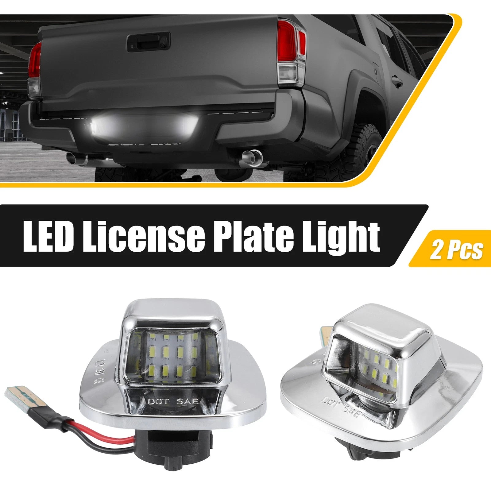 2pcs LED License Plate Light Lamp Replacement for Chevy C1500 C2500 (6000K) (1999–2006)