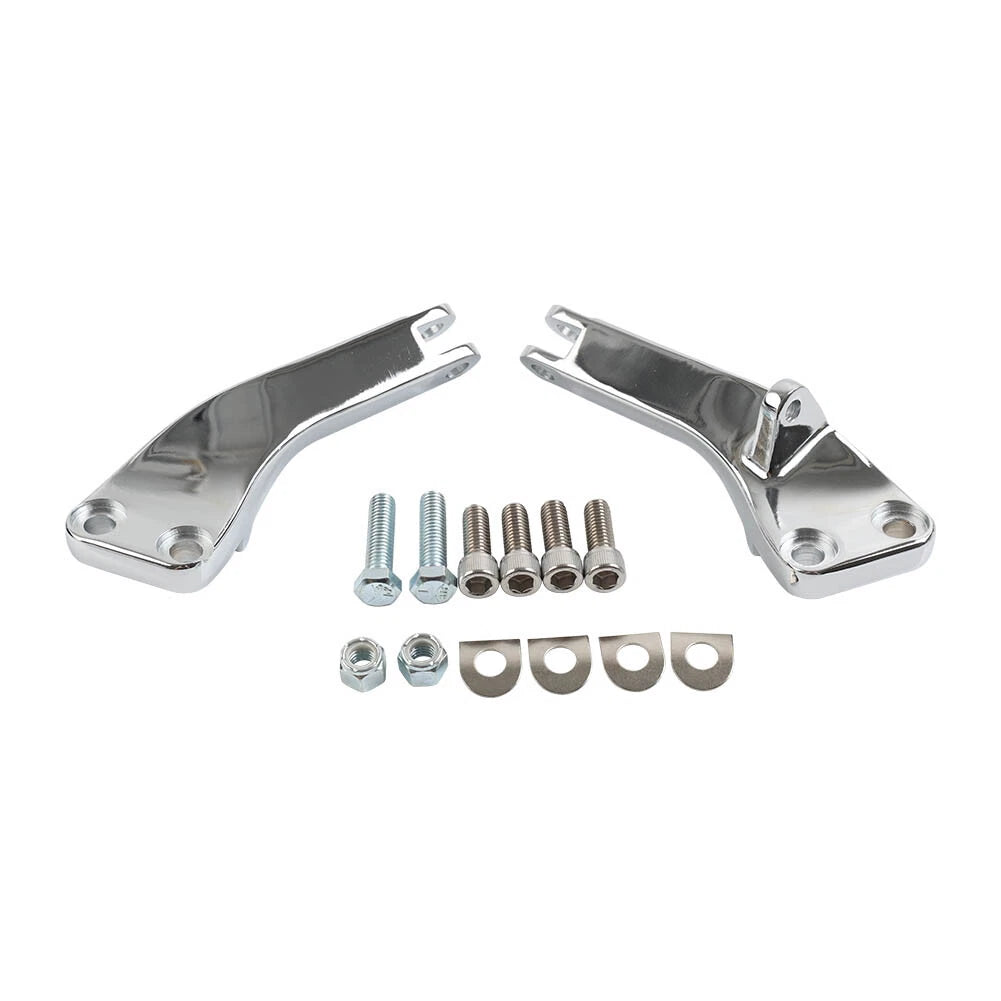 Chrome Passenger Foot Peg Mount Brackets for Harley Dyna (2006–2017)