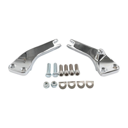 Chrome Passenger Foot Peg Mount Brackets for Harley Dyna (2006–2017)