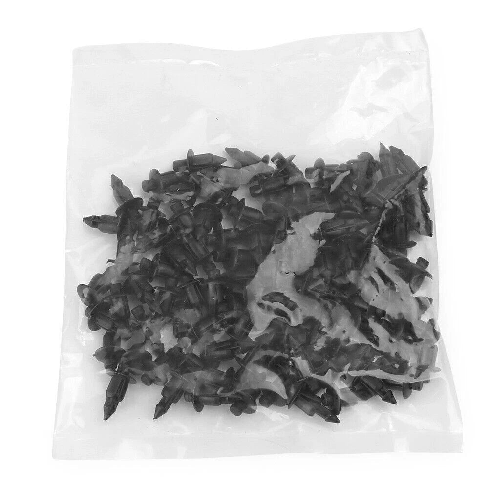 100 Pcs 6mm Plastic Push Rivets Fastener Clips for ATV
