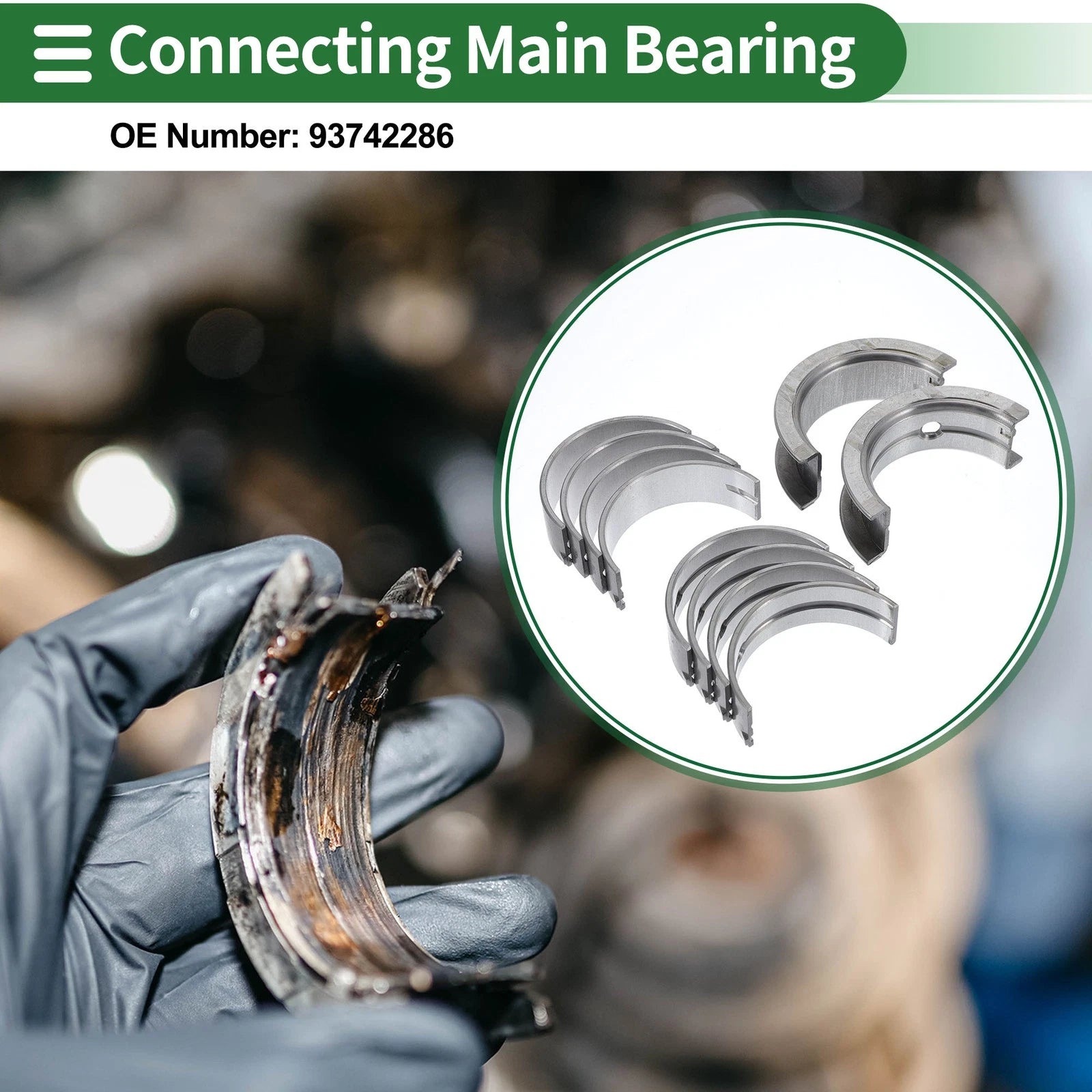 Main Bearing Set Replacement for Hyundai Accent (1995–2011) 10 Piece Kit