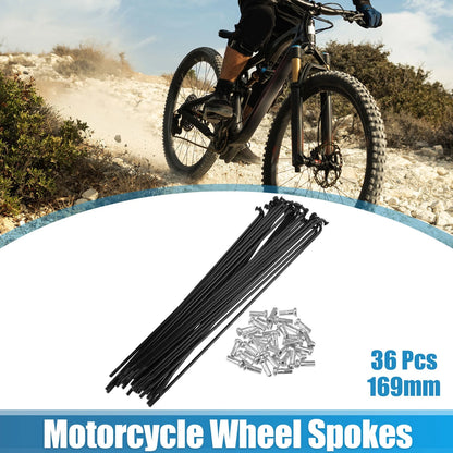 Steel Spokes 14G J Bend 169mm with Nipples for Bike Wheel (2006–2025)
