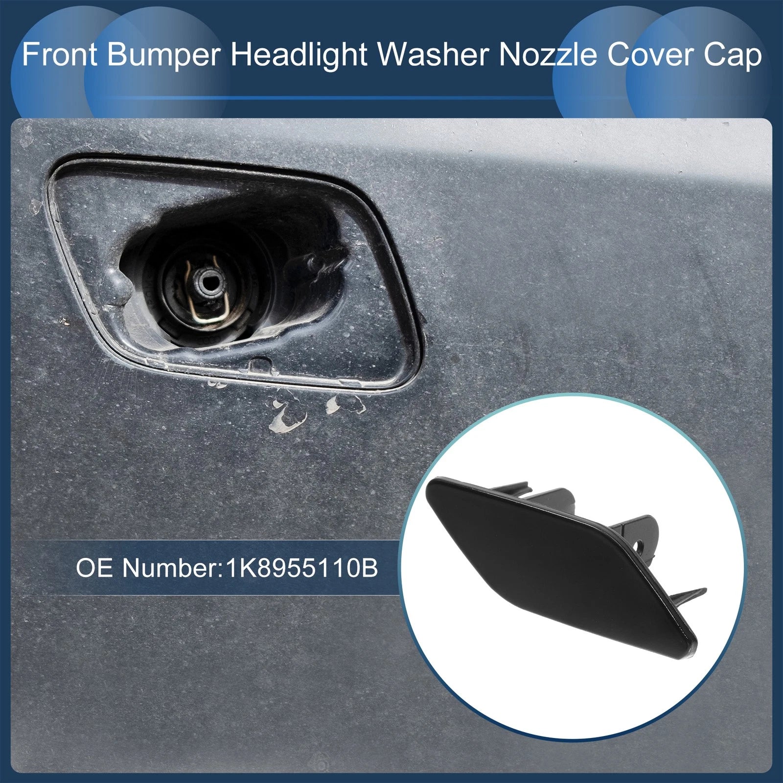 Front Right Washer Nozzle Cover Cap Replacement for Volkswagen Scirocco (2009–2014)