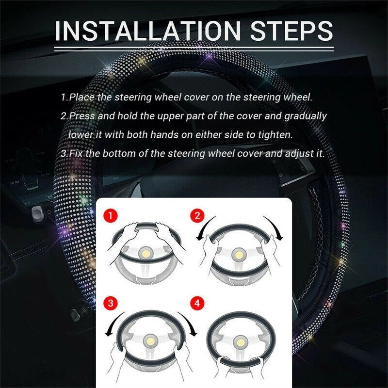 Steering Wheel Cover for Universal Fit (37-38cm)