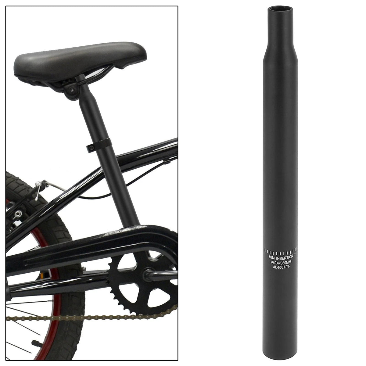Bicycle Seat Post Aluminum Alloy Replacement for 30.4x350mm (Black)