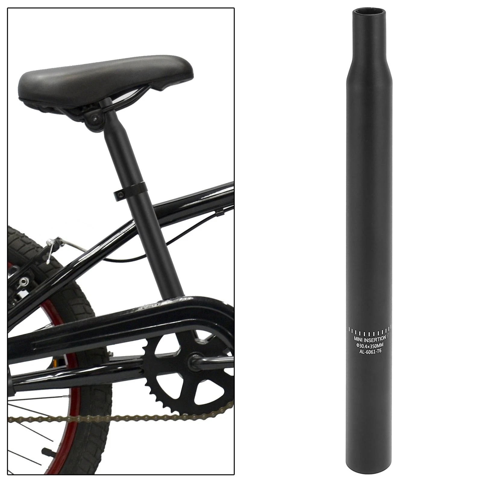 Bicycle Seat Post Aluminum Alloy Replacement for 30.4x350mm (Black)