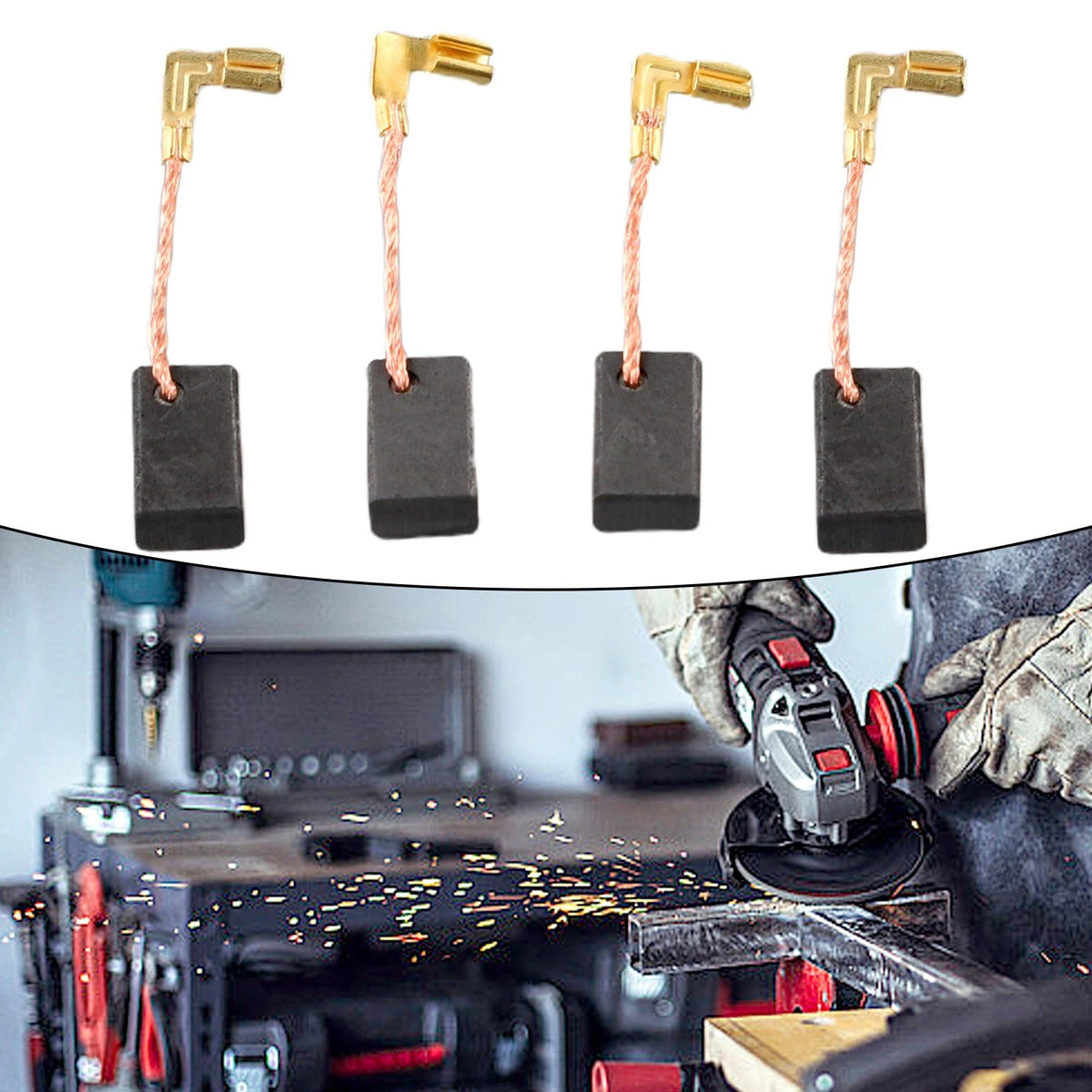Set of 4 Carbon Brushes for Enhanced Motor Performance Tools