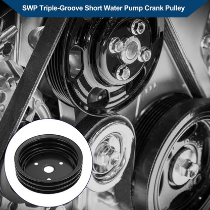 Short Water Pump Crank Pulley Replacement for Chevy SBC Small Block (262)