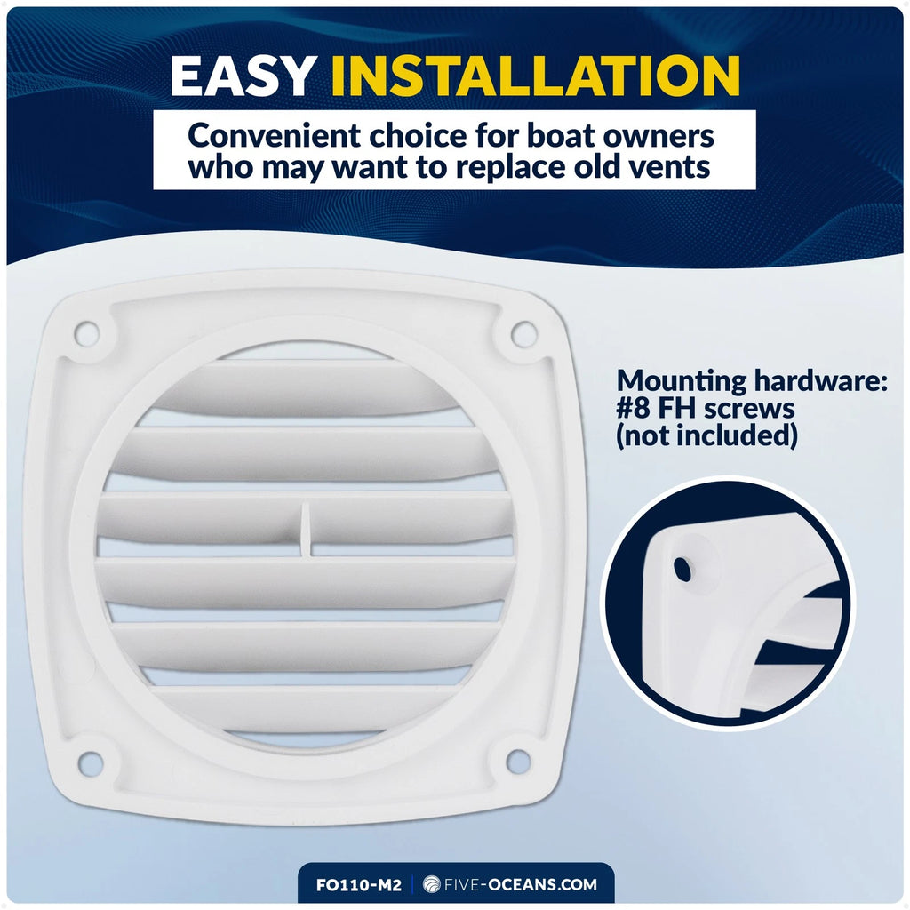 2X 3-Inch Louvered Flush Hose Ventilators for Universal Applications