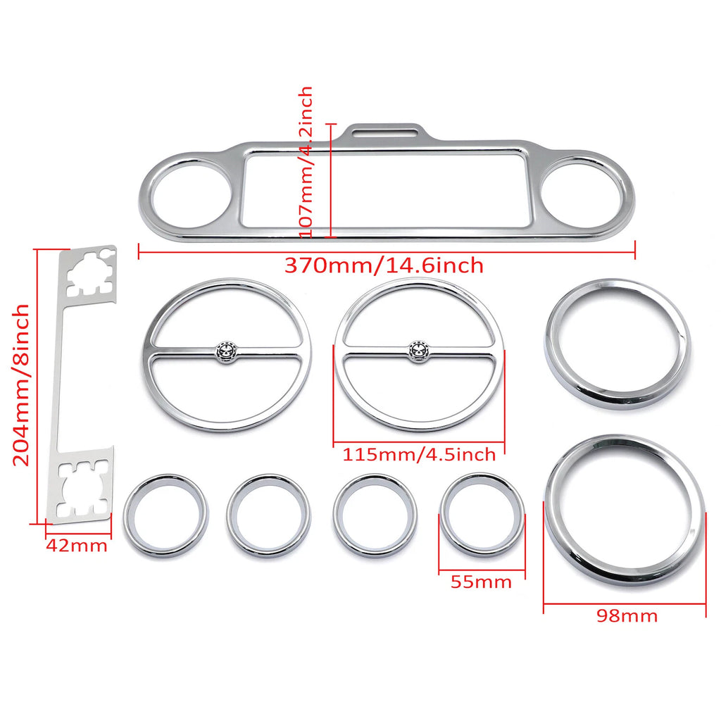 Chrome Skull Inner Fairing Trim Kit for Harley Electra Glide/Street Glide (2006–2013)
