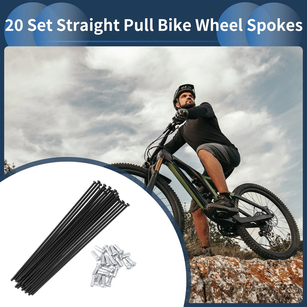 Straight Pull Bicycle Spokes 141mm Replacement for 20 Set (No Check fitment before purchase) (—–—)