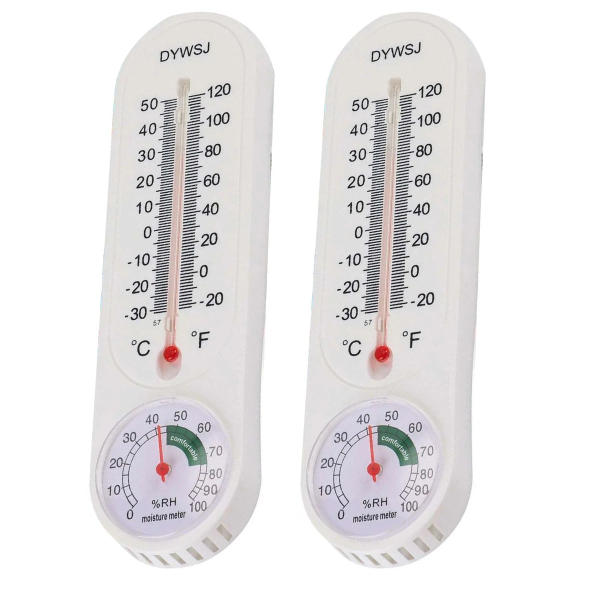 2X Wall Mount Thermometer Hygrometer Mechanical Indoor Outdoor Gauge