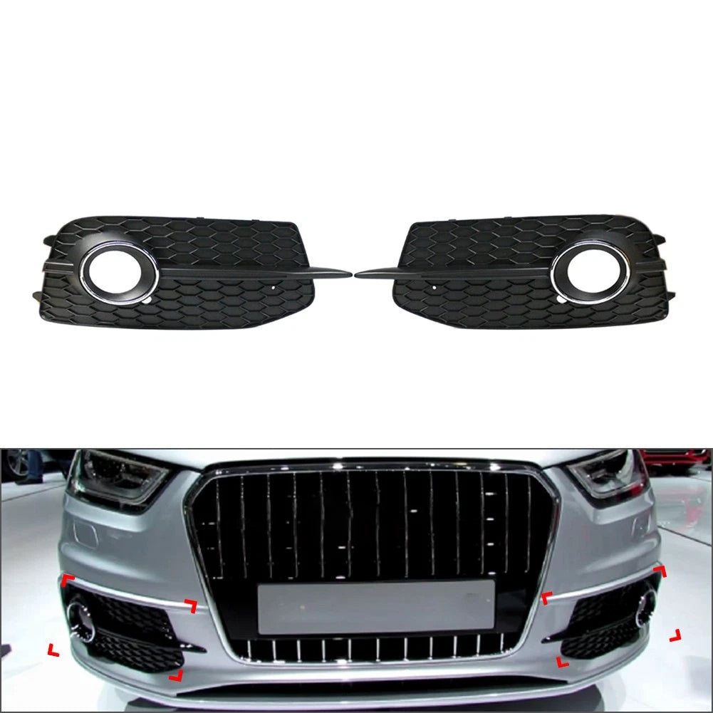 Front Grills Bumper Fog Light Covers for Audi Q3 (2012–2014)