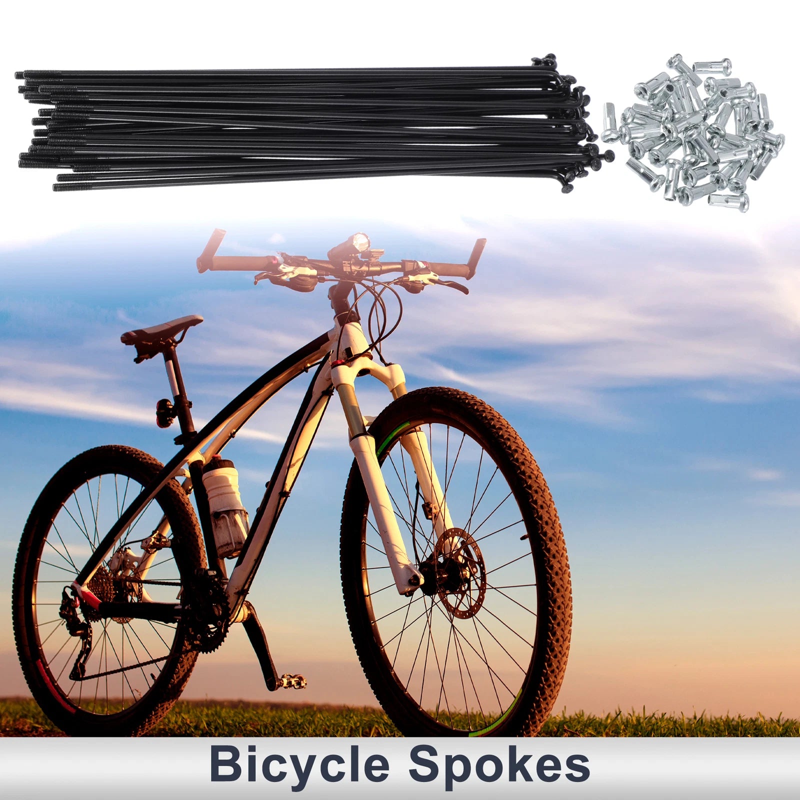 Bicycle Spokes Nipple Replacement Set 13G 45 Steel Black Universal (Universal)