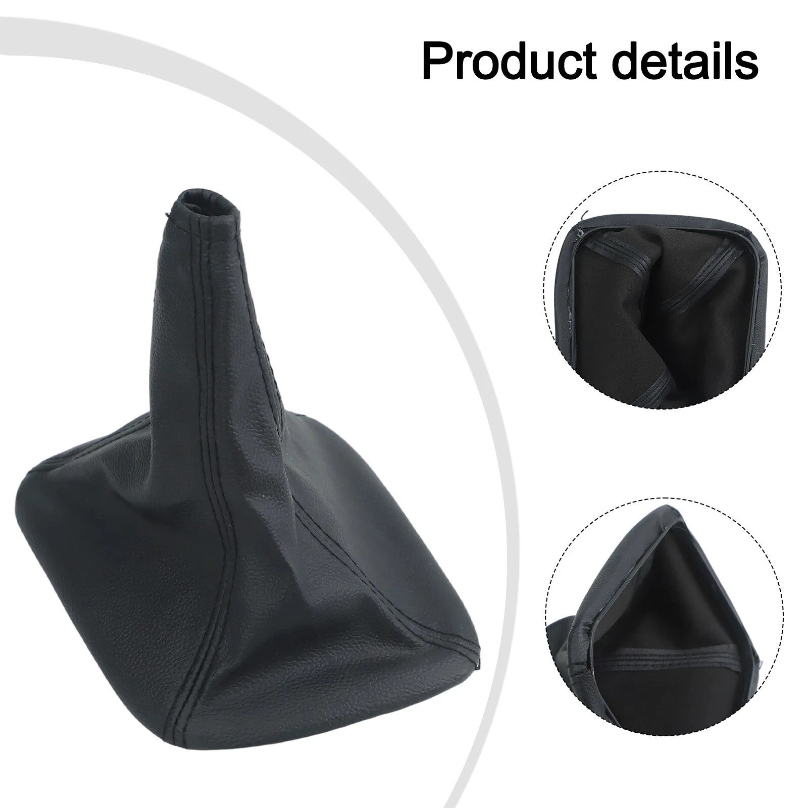 Black Leather Gear Shift Boot for Vehicle Interior Upgrade (Fits )