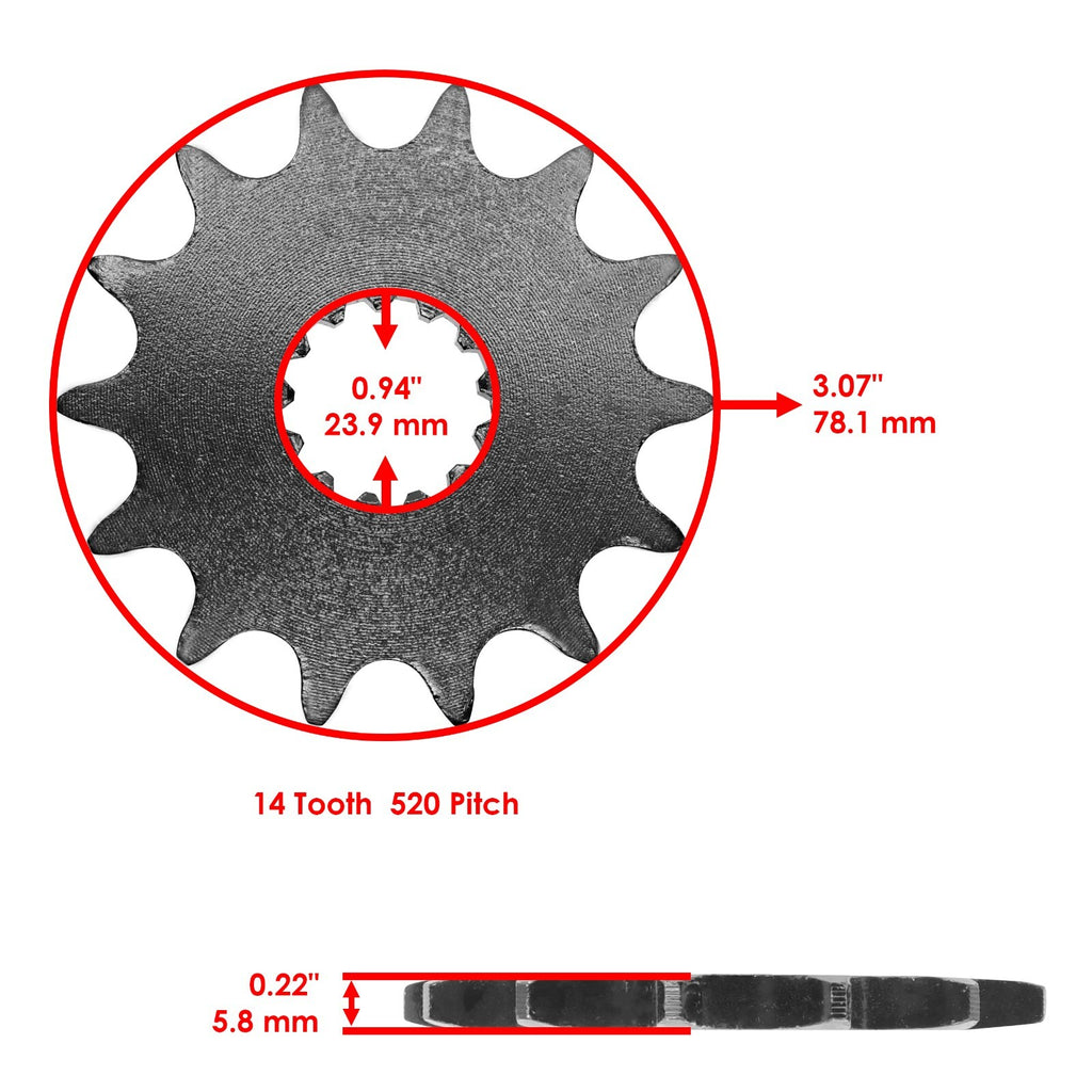 Drive Chain Sprockets Kit Replacement for Yamaha YFZ450 YFZ450V (2004–2013)