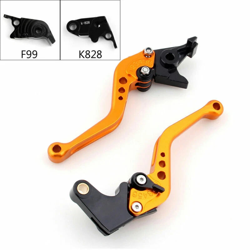 Short Brake Clutch Levers for Kawasaki ZX10R / RR / KRT (2016–2017) Gold T9