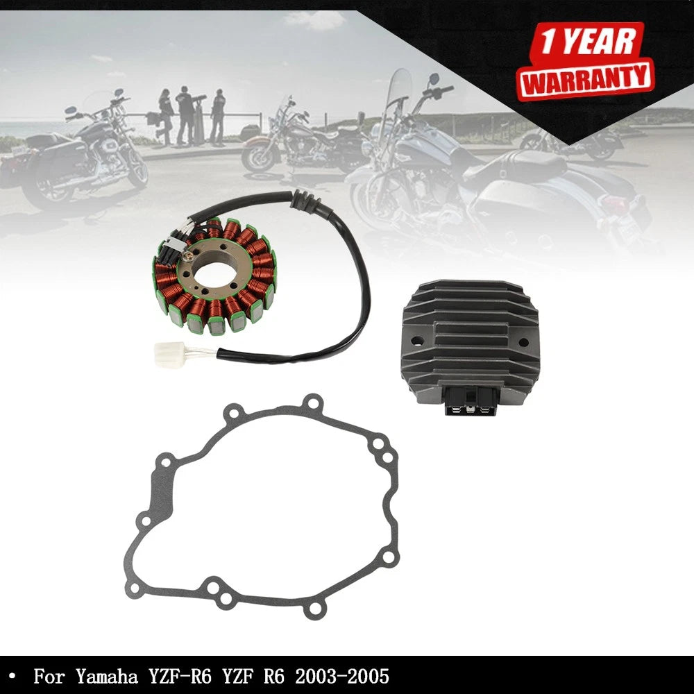 Stator and Regulator Rectifier W/Gasket for Yamaha YZF-R6 (2003–2005)