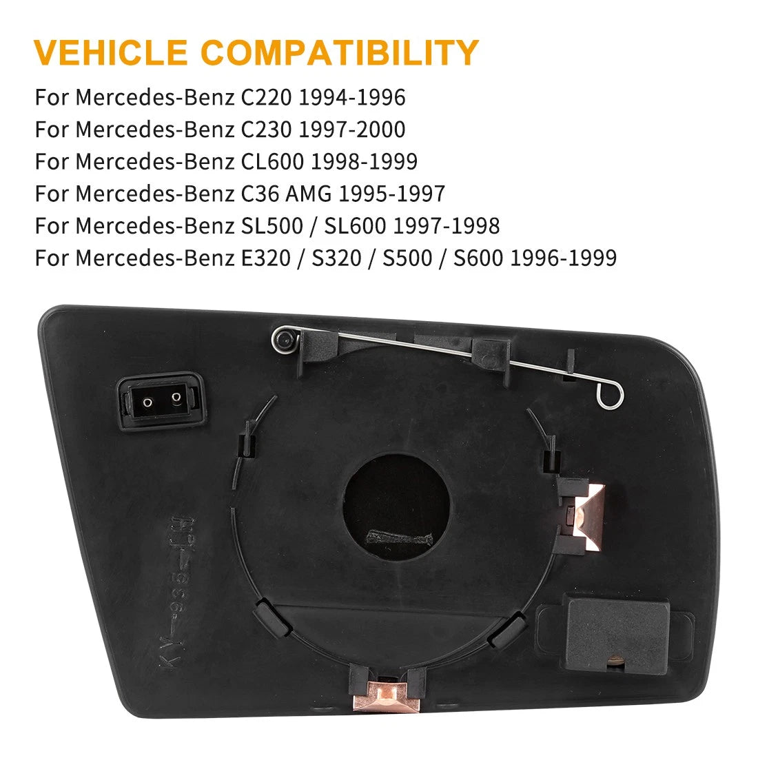 Heated Side Mirror Glass Left for Mercedes-Benz C-Class (2000–2007)