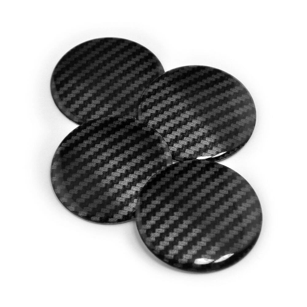 Set of 4 Aluminum Wheel Center Cap Stickers for Auto (Universal Fit)