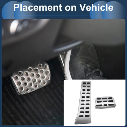 Automatic Footrest Pedals Cover Set for Hyundai Tucson (2016–2023) Silver Tone