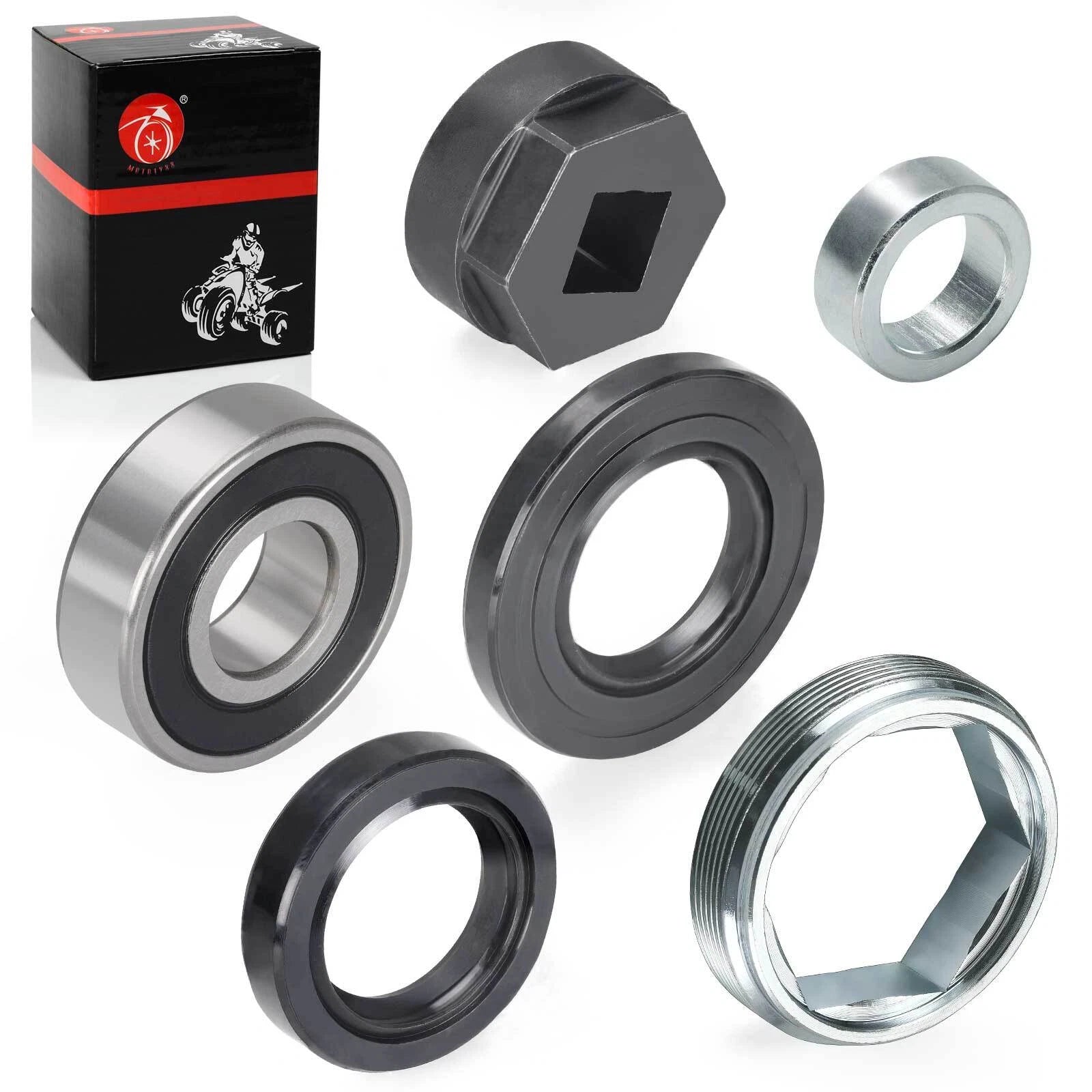 2X Steering Stem Bearing Seal Holder Nut for Yamaha Kodiak 400 450 (1993–2000)