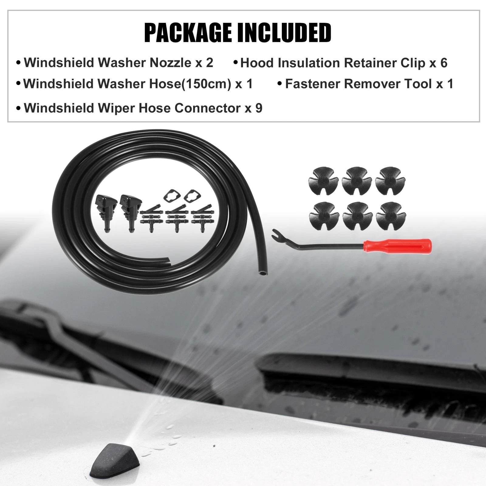 Front Windshield Washer Nozzle Kit 21 Pieces for Dodge Avenger (2008–2011)