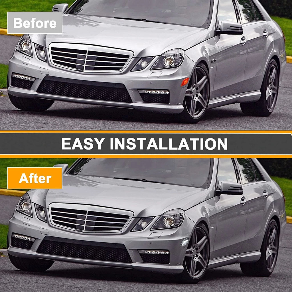 2X White LED Clear Side Marker Light for Mercedes Benz W212 Sedan Wagon (2010–2013)