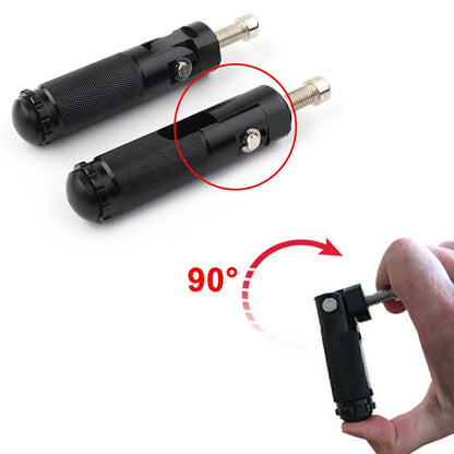 Set of 2 Folding Foot Pegs for Motorcycle Universal Black