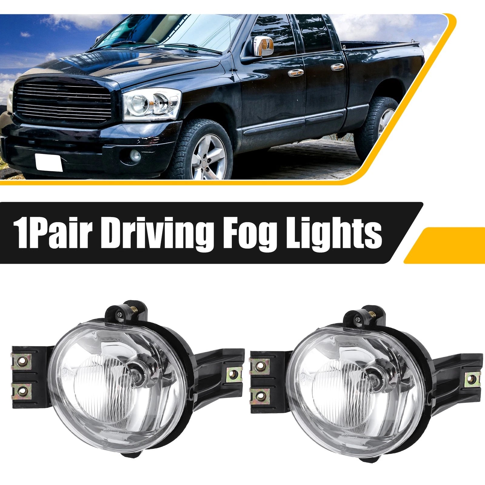 Driving Fog Lights Pair with Bulbs for Ram 1500 2500 3500 (2013–2024)