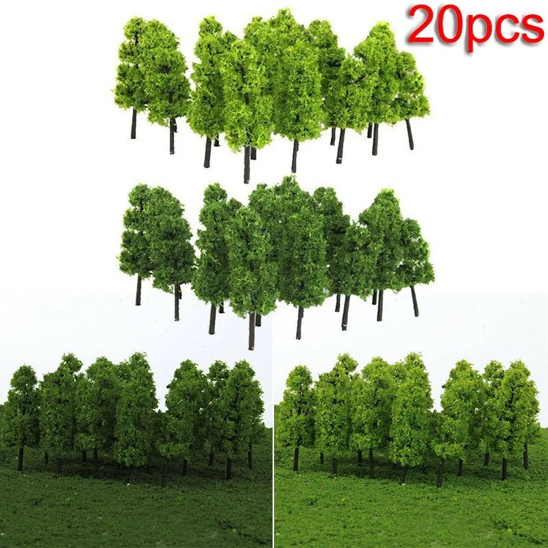 Set of 4 Mini Desk Garden Layout Scale Model Trees