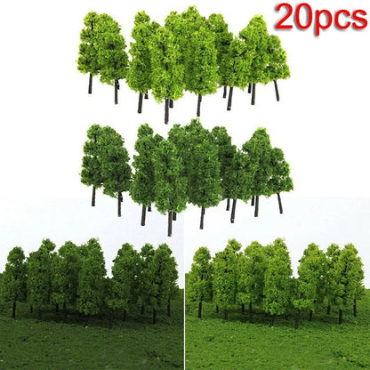 Set of 4 Mini Desk Garden Layout Scale Model Trees