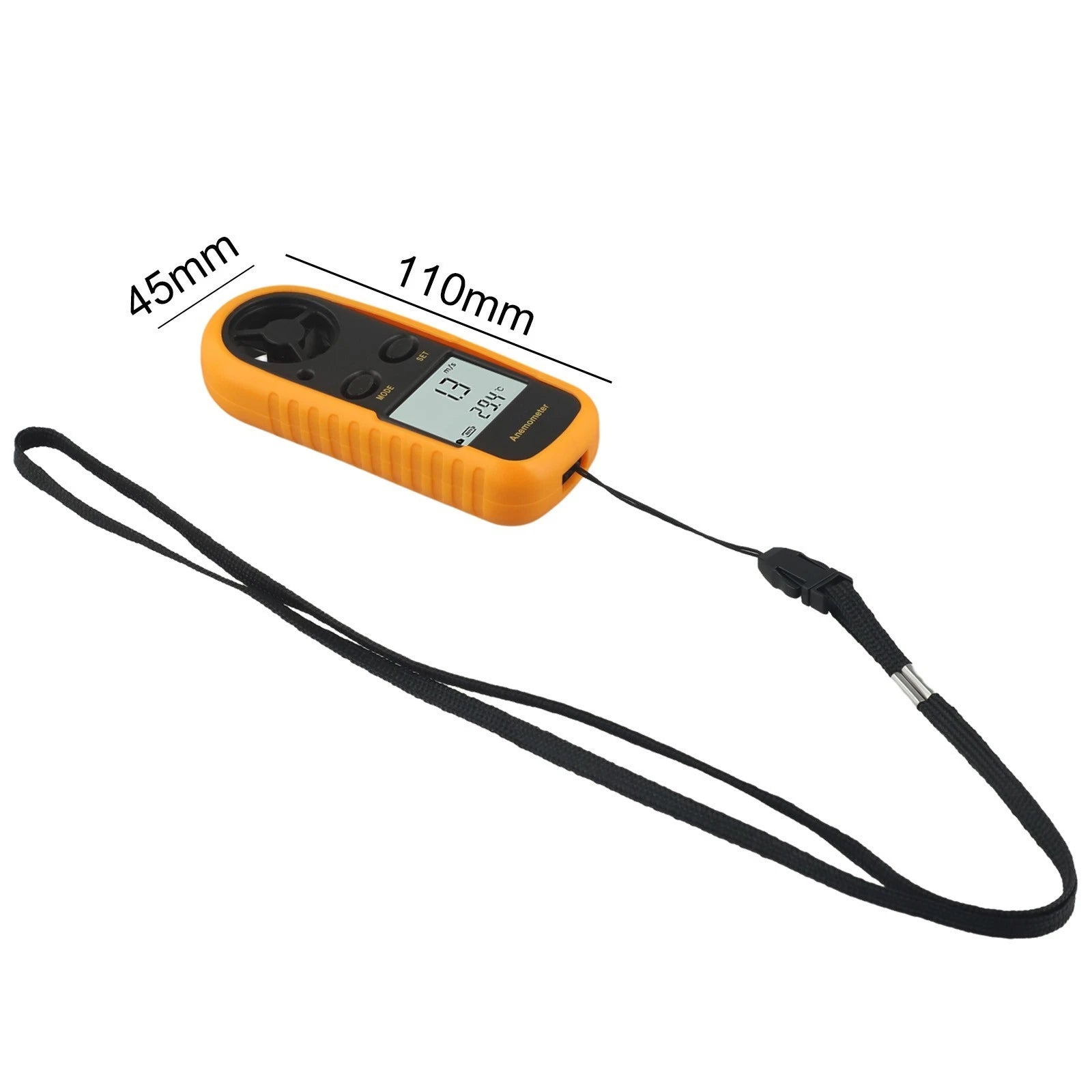 Digital Pocket Anemometer Handheld Test Device for Outdoor Use