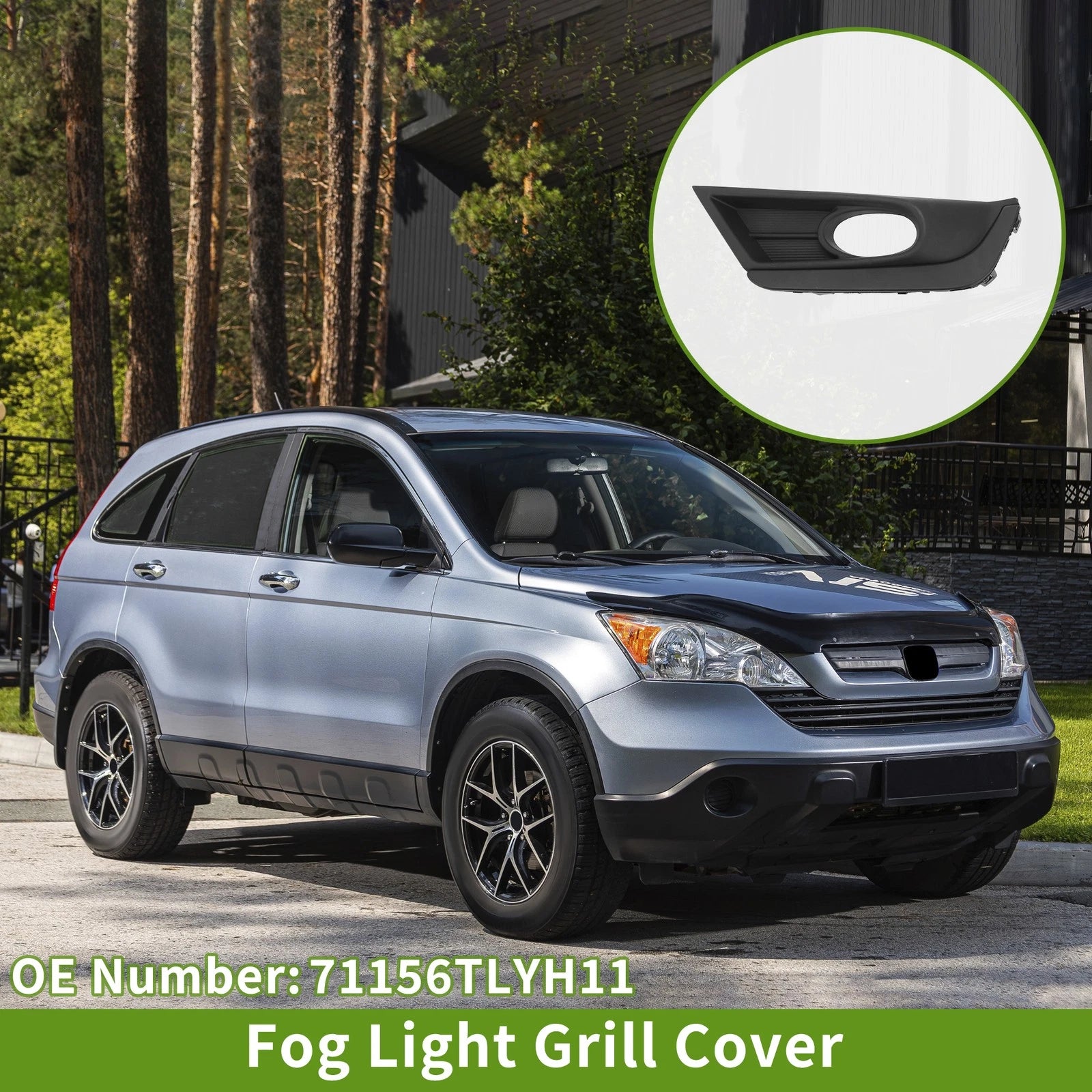 Left Front Fog Light Grille for Honda CR V (2016–2019) Black Replacement