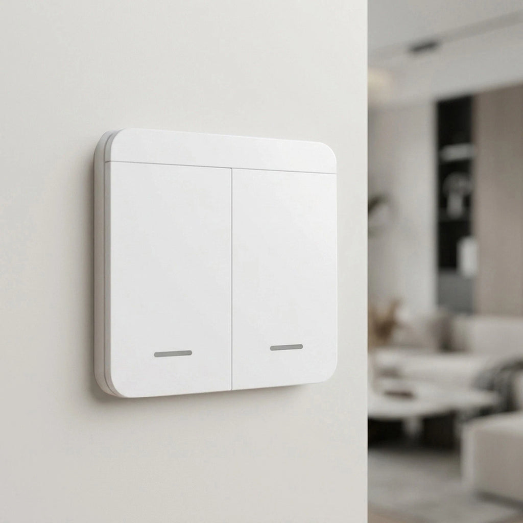 2Gang Wall Panel Switch for Universal Use (Wireless, Remote Control, 433MHz)