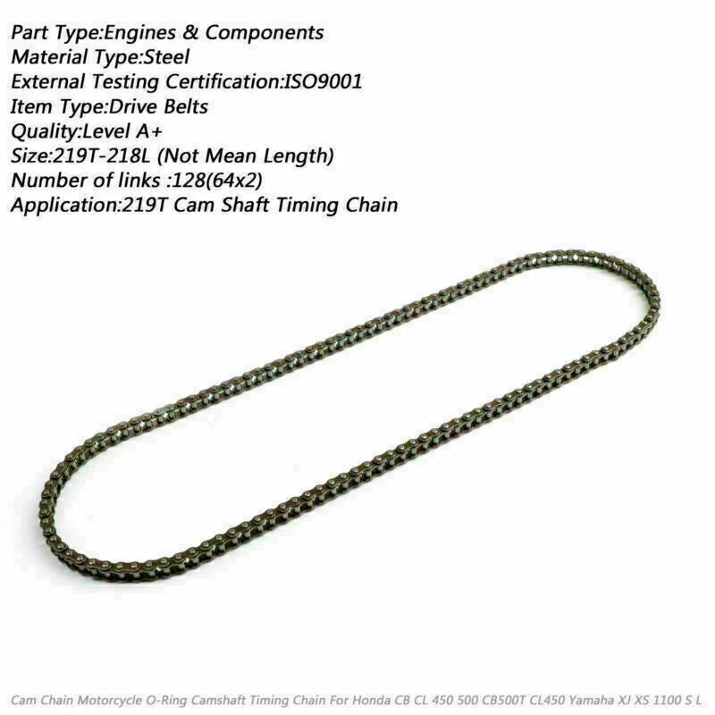 Timing Cam Chain 219T-128L for Honda CB450 CL450 CB500T (1966–1978) 14401-283-003 T9
