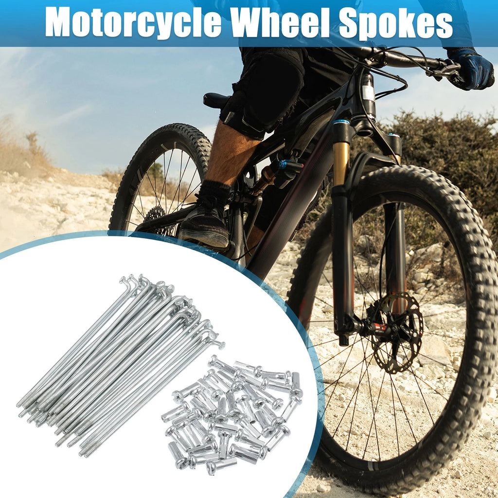 36pcs 14G J Bend Bicycle Spokes Galvanized 78mm with Nipples (3.07")